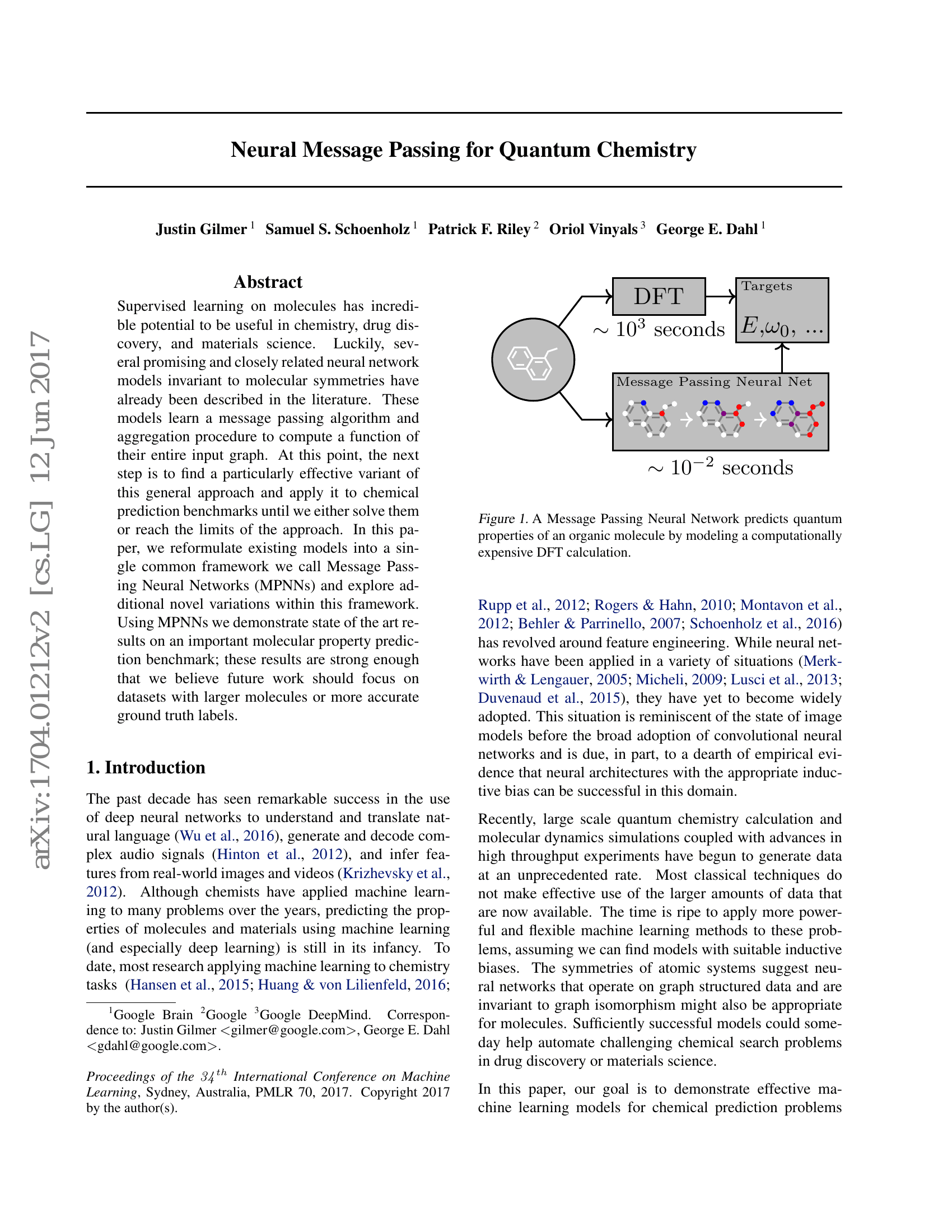 Neural Message Passing for Quantum Chemistry