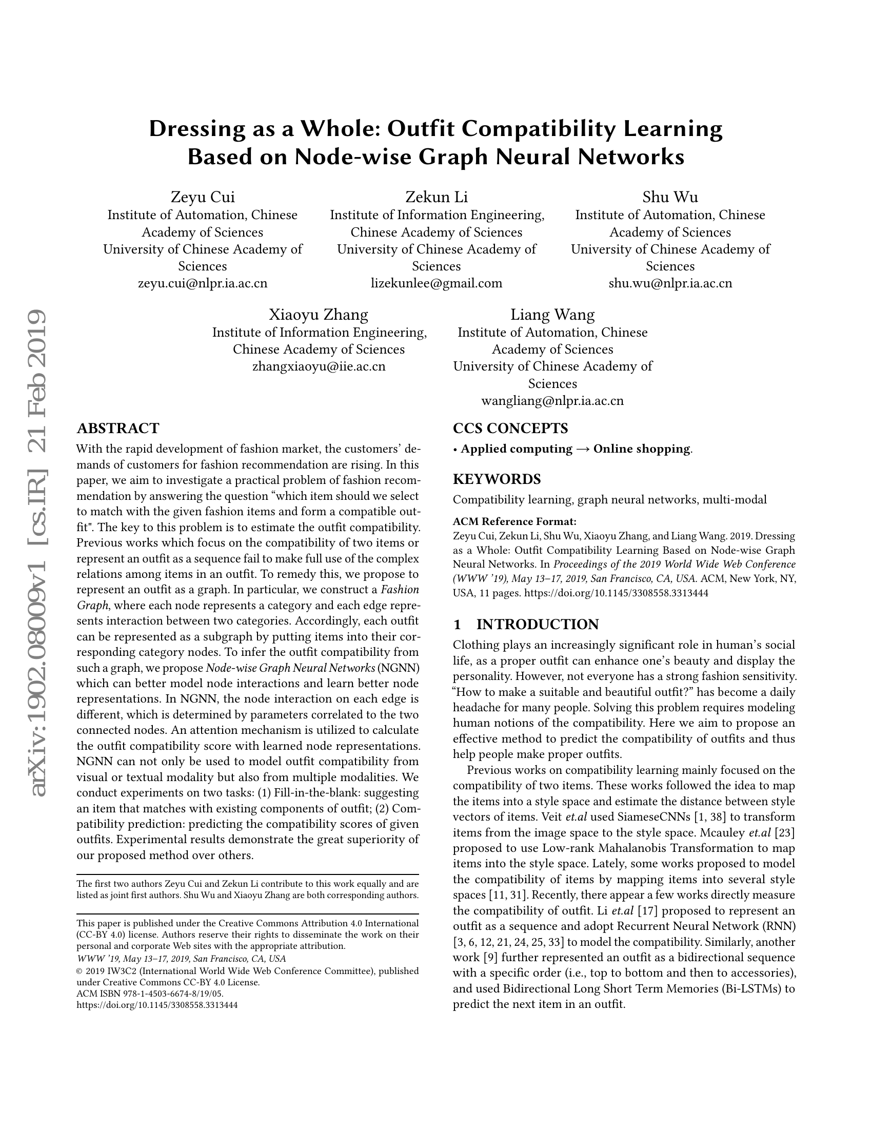 Sich Anziehen als Ganzes: Lernen der Kompatibilität von Outfits auf Basis von knotenbasierten Graph-Neuralen Netzen
