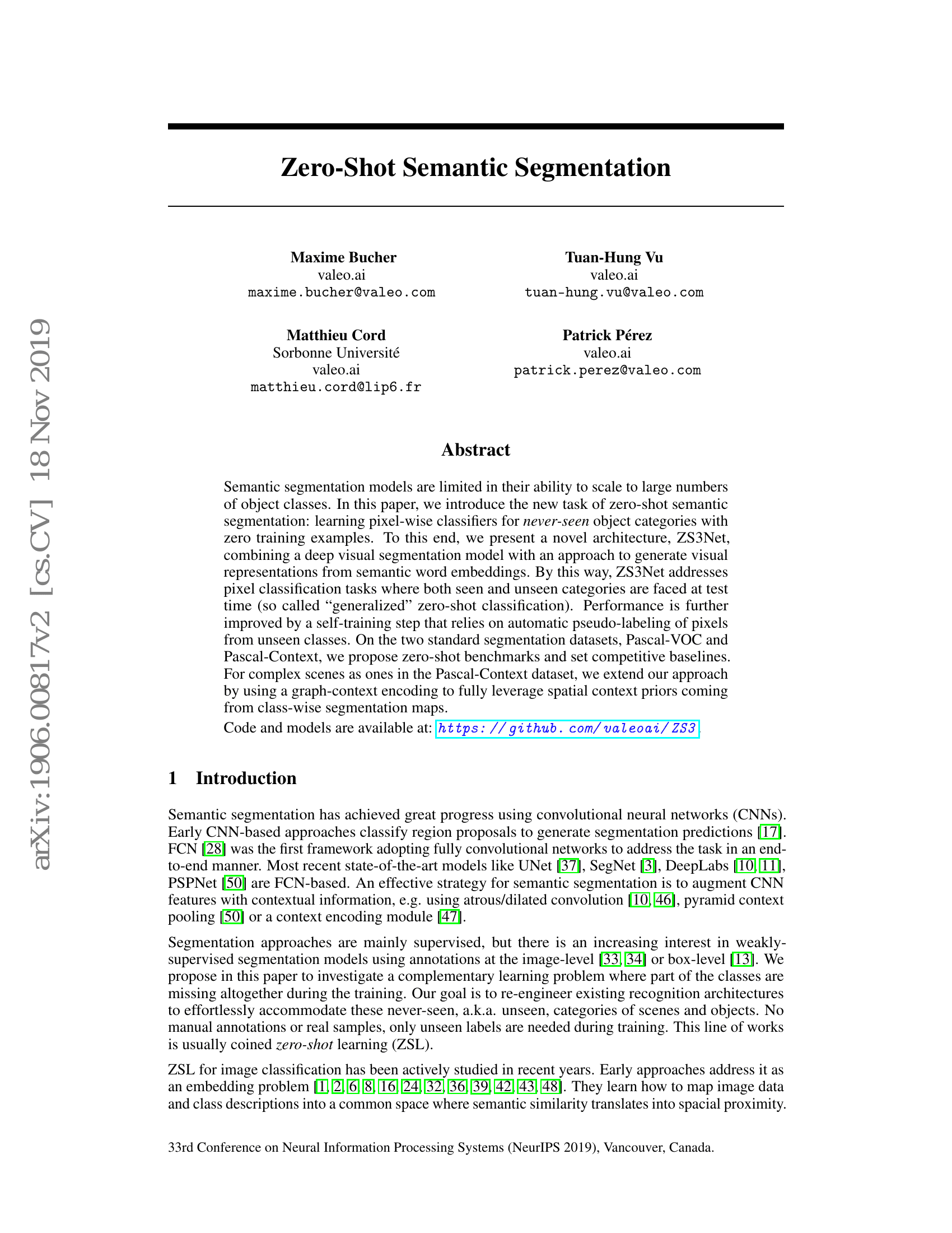 Zero-Shot Semantische Segmentierung
