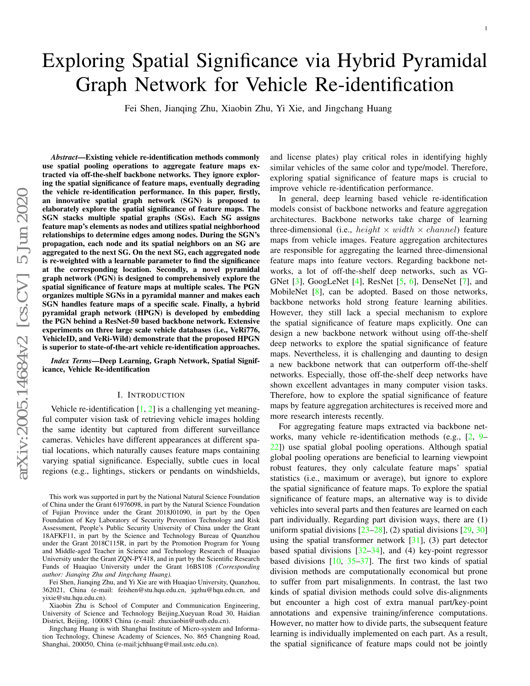 Exploration de la signification spatiale à l’aide d’un réseau graphique pyramidal hybride pour la ré-identification de véhicules