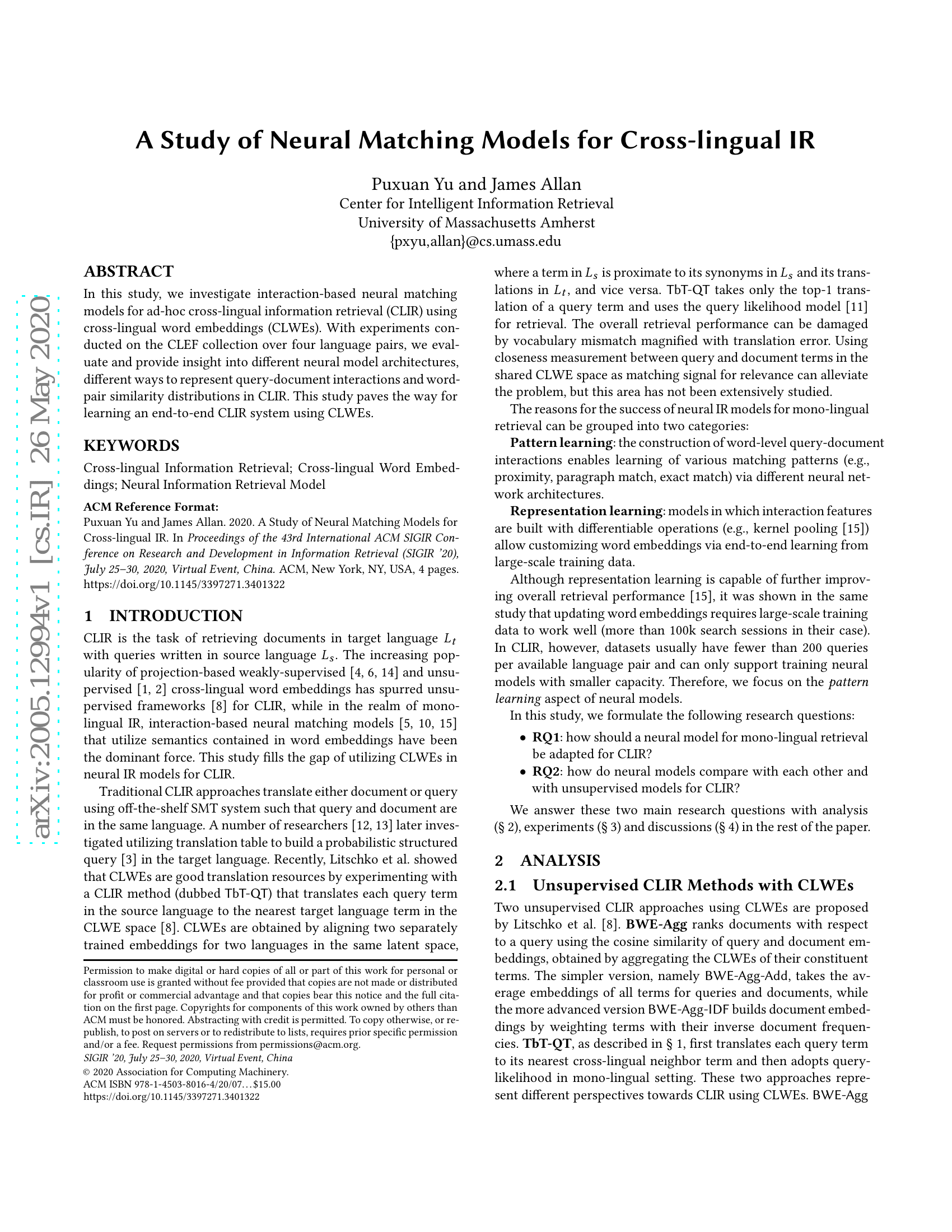 Eine Studie zu N-gram- und Embedding-Darstellungen für die Identifikation der Muttersprache