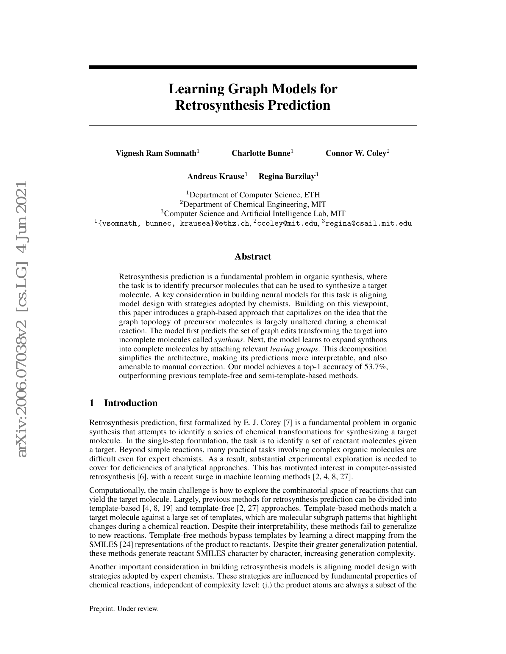 Learning Graph Models for Template-Free Retrosynthesis