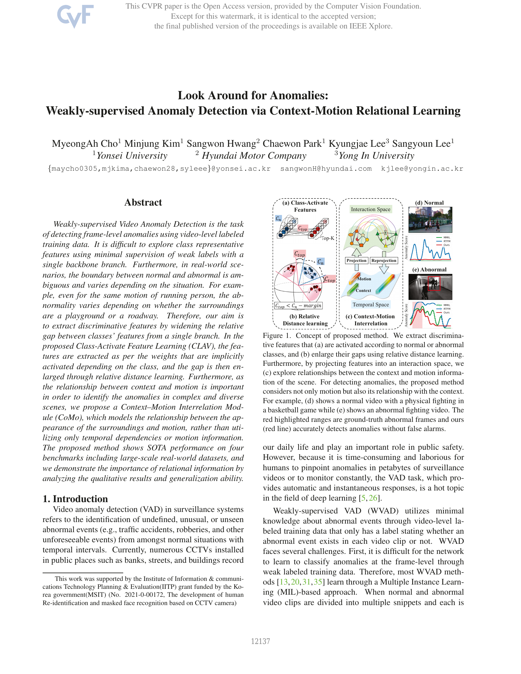 Look Around for Anomalies: Weakly-Supervised Anomaly Detection via Context-Motion Relational Learning
