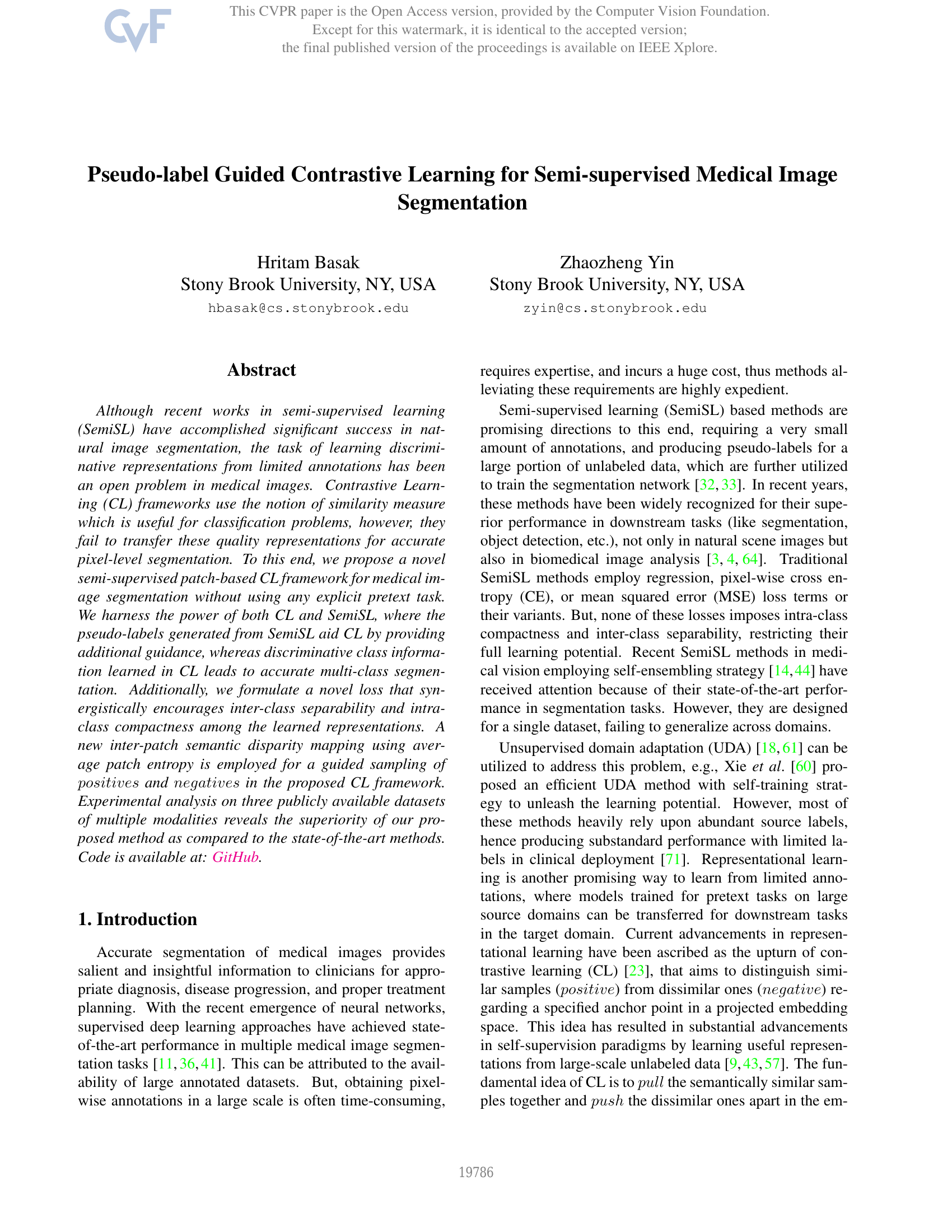 Pseudo-Label Guided Contrastive Learning for Semi-Supervised Medical Image Segmentation