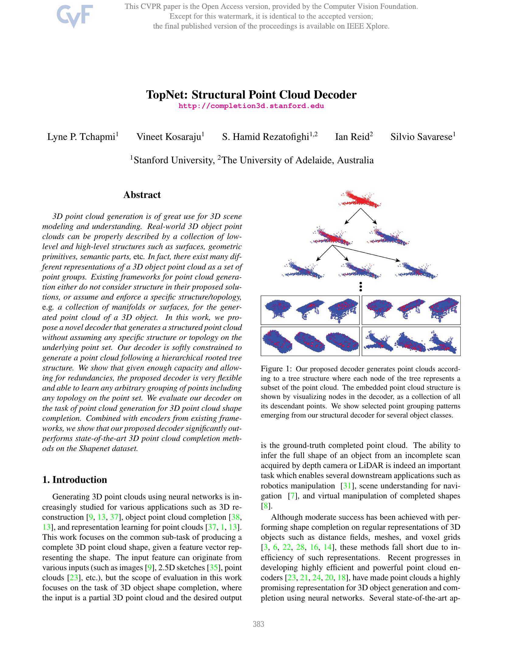 TopNet: Structural Point Cloud Decoder